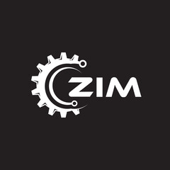 ZIM letter technology logo design on black background. ZIM creative initials letter IT logo concept. ZIM setting shape design.
 - obrazy, fototapety, plakaty