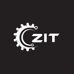 ZIT letter technology logo design on black background. ZIT creative initials letter IT logo concept. ZIT setting shape design.
