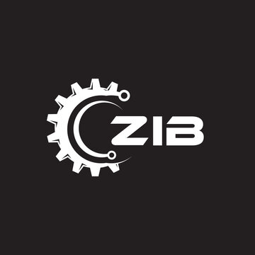 ZIB letter technology logo design on black background. ZIB creative initials letter IT logo concept. ZIB setting shape design.
