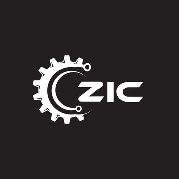 ZIC letter technology logo design on black background. ZIC creative initials letter IT logo concept. ZIC setting shape design.
