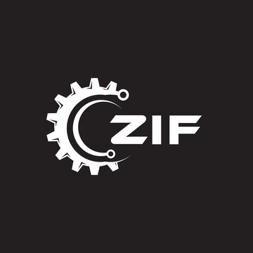 ZIF letter technology logo design on black background. ZIF creative initials letter IT logo concept. ZIF setting shape design.
