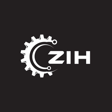 ZIH letter technology logo design on black background. ZIH creative initials letter IT logo concept. ZIH setting shape design.
