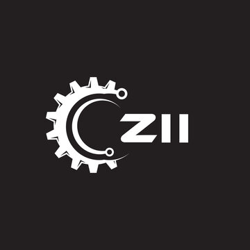 ZII letter technology logo design on black background. ZII creative initials letter IT logo concept. ZII setting shape design.
