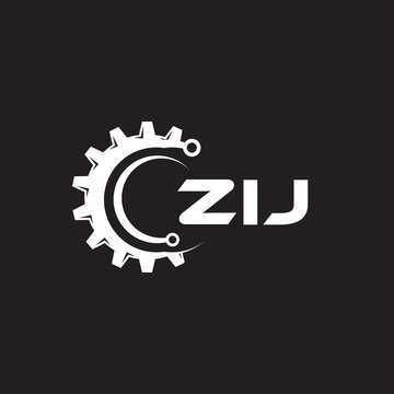 ZIJ letter technology logo design on black background. ZIJ creative initials letter IT logo concept. ZIJ setting shape design.
