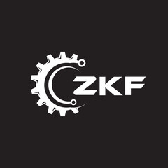 ZKF letter technology logo design on black background. ZKF creative initials letter IT logo concept. ZKF setting shape design.
