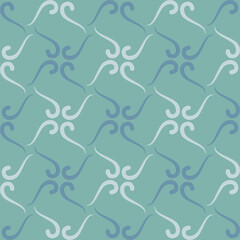 Seamless tile pattern in traditional style. Simple abstract spiral shapes. Flat vector graphics.