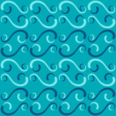 Seamless tile pattern in traditional style. Simple abstract spiral shapes. Flat vector graphics.