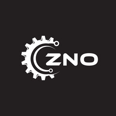 ZNO letter technology logo design on black background. ZNO creative initials letter IT logo concept. ZNO setting shape design.
