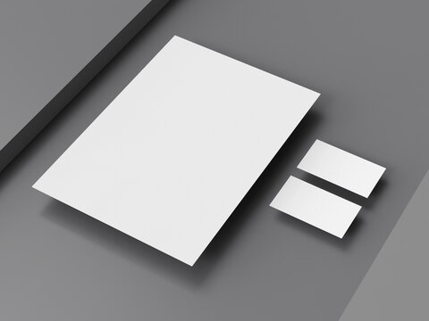 A4 document paper flyer letterhead cover letter blank presentation mockup 3d illustrated