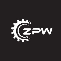 XPW letter technology logo design on black background. XPW creative initials letter IT logo concept. XPW setting shape design.
