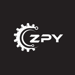 Obraz premium XPY letter technology logo design on black background. XPY creative initials letter IT logo concept. XPY setting shape design. 