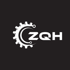 XQH letter technology logo design on black background. XQH creative initials letter IT logo concept. XQH setting shape design.
