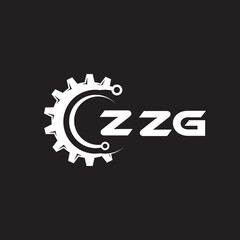 ZZG letter technology logo design on black background. ZZG creative initials letter IT logo concept. ZZG setting shape design.
