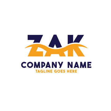 Letter ZAK logo design vector template, ZAK logo