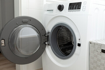 Modern open white washing machine