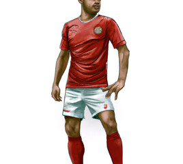 Illustration of soccer of football player © goranga