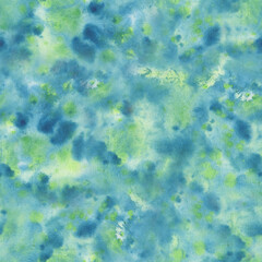 Fototapeta na wymiar Seamless, abstract, watercolor background for design. Blue - green background.
