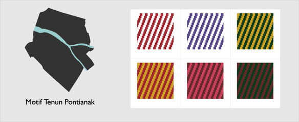 motif kain batik melayu corak insang khas kota pontianak kalimantan barat indonesia zigzag - Melayu batik pattern, Pontianak city, West Kalimantan, Indonesia on a white background vector, icon, design