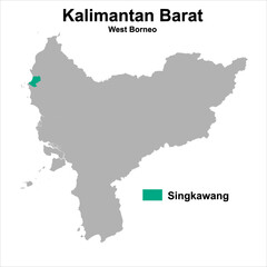 vector map of administrative boundaries Regency, West Kalimantan, Indonesia. can be used for presentations, business, analysis, regional profiles and others