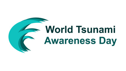 Fototapeta na wymiar World Tsunami Awareness Day Typography vector illustration with Tsunami icon design. Good template for Tsunami or Disaster design and logo. white