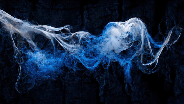 Abstrakter Hintergrund mit blauem Nebel, Qualm
