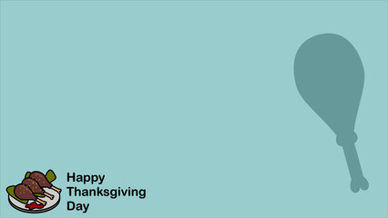 happy thanksgiving day National United States holiday event. Social Media Post Banner Design Template. chiken line art  Background and copy Space Area. Suitable to place on content with that theme.