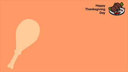 happy thanksgiving day National United States holiday event. Social Media Post Banner Design Template. chiken line art  Background and copy Space Area. Suitable to place on content with that theme.