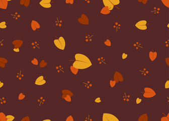Fall leaves seamless pattern