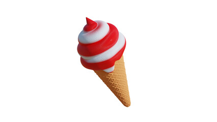 strawberry ice cream isolated cone