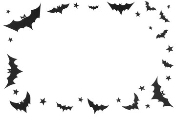 Happy halloween, Bats flying make from paper cut on white background, Decorative Halloween concept
