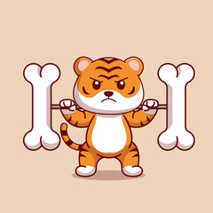 Cute tiger Cartoon Vector Icon Illustration