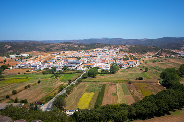 Fototapeta na wymiar Portugal, August 2022: New village of Aljezur in front of the old town, Algarve, Portugal