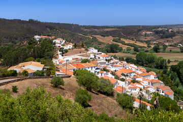 Fototapeta na wymiar Village of Aljezur on a hill, near Faro at Algarve, Portugal