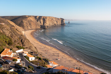 Cliffs at Praia da Arrifana, beach in Algarve, Portugal