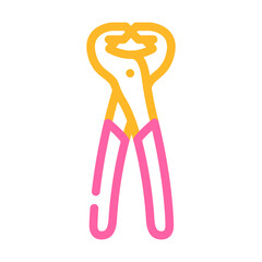 nail puller pliers color icon vector. nail puller pliers sign. isolated symbol illustration