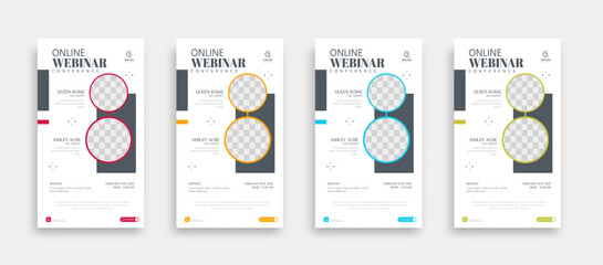Fototapeta na wymiar Modern webinar Editable Social Media post story banner template. Anyone can use this Easy Design Promotion web banner for social media. Modern elegant sales and discount promotions - Vector.