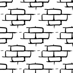 Brick wall vector seamless pattern