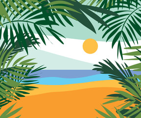 Fototapeta na wymiar Summer holidays vector background, illustration