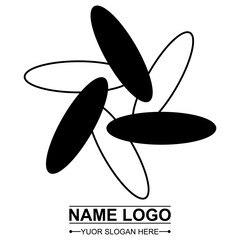 Black Color Logo Design, You Can Re-edit. Vector Design, Isolated White