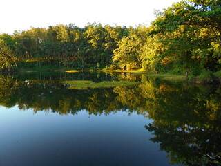 calm lake reflection