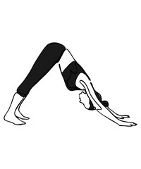 Woman doing exercise in yoga pose. Vector silhouette illustration