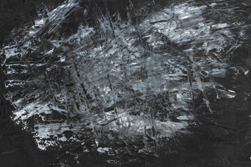 Abstract black and white grunge painting surface texture background