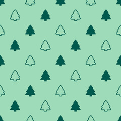 Obraz premium Holiday winter seamless pattern with many fir-trees for New Year and Christmas. Endless repeating pattern as wallpaper, fabric print, surface texture, package or gift paper.