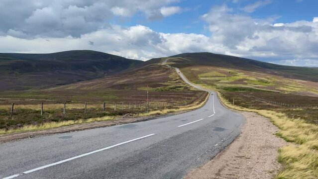 Amazing road in Cairnwell Pass  in the Scottish Highlands, Scotland.Cairnwell Pass is located on the A93 road between Blairgowrie and Braemar.