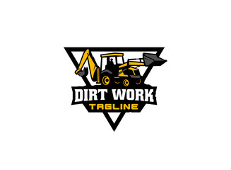 Excavator backhoe logo vector for construction company. Heavy equipment template vector illustration for your brand. © D'Graphic Studio