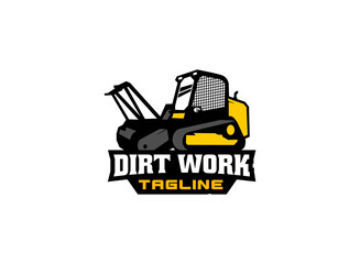 Skid steer logo vector for construction company. Heavy equipment template vector illustration for your brand.