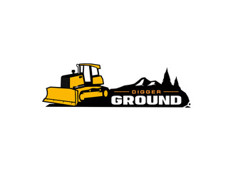 Dozer logo vector for construction company. Heavy equipment template vector illustration for your brand. © D'Graphic Studio