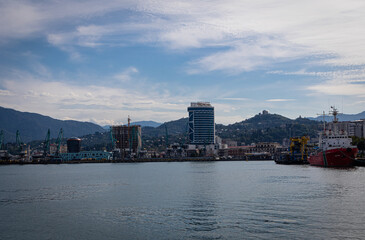 View of Batumi seaport. Batumi, Georgia