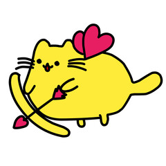 Doodle cat icon various shapes
