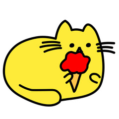 Doodle cat icon various shapes